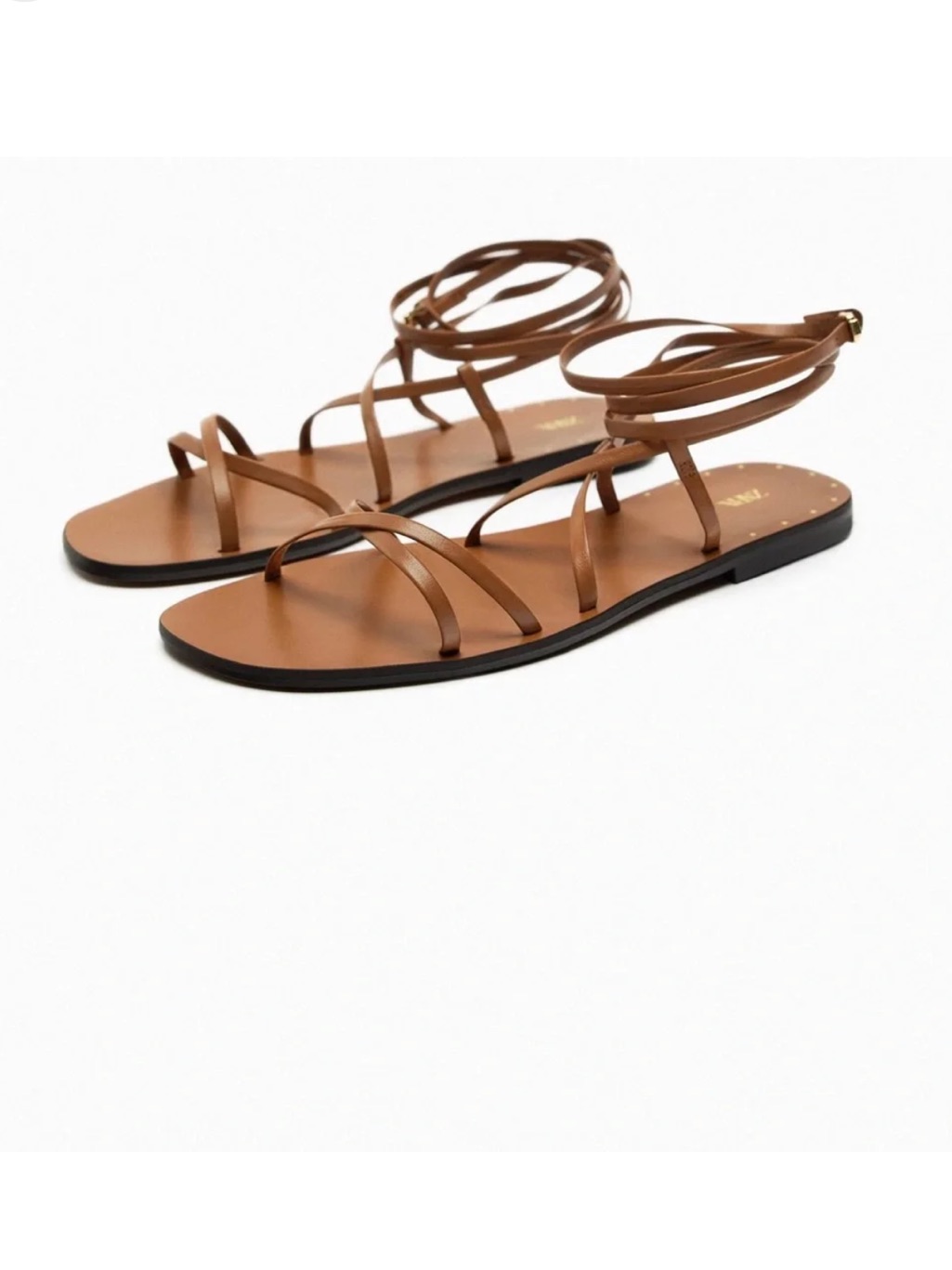 Nwot Zara Toed Strappy Sandals Ladies Brown